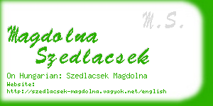 magdolna szedlacsek business card